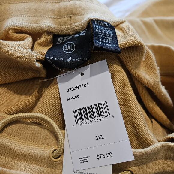 Staple Almond Beige Joggers Sweatpants Size 3XL - Picture 7 of 11